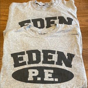 Gildan Gray T-Shirt with Black 'EDEN P.E.' Print